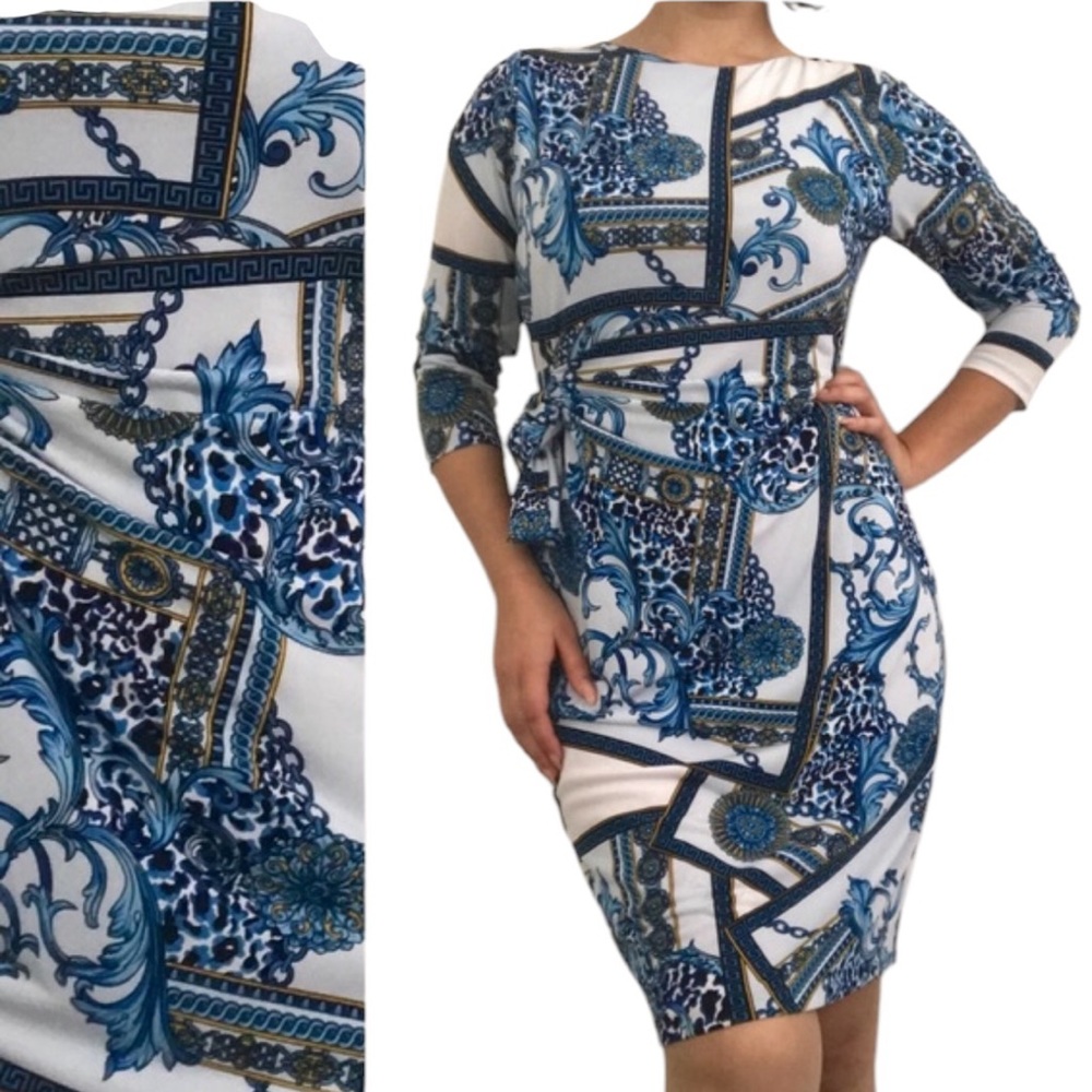 Peter Nygard Faux Wrap Midi Dress NWT
